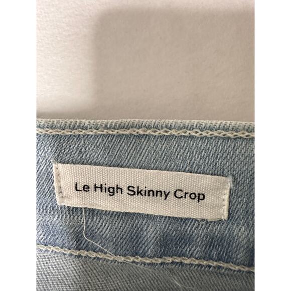 FRAME Denim Le High Skinny Crop Jeans Light Wash Distressed Stretch Holt Sz 28 - Picture 5 of 7